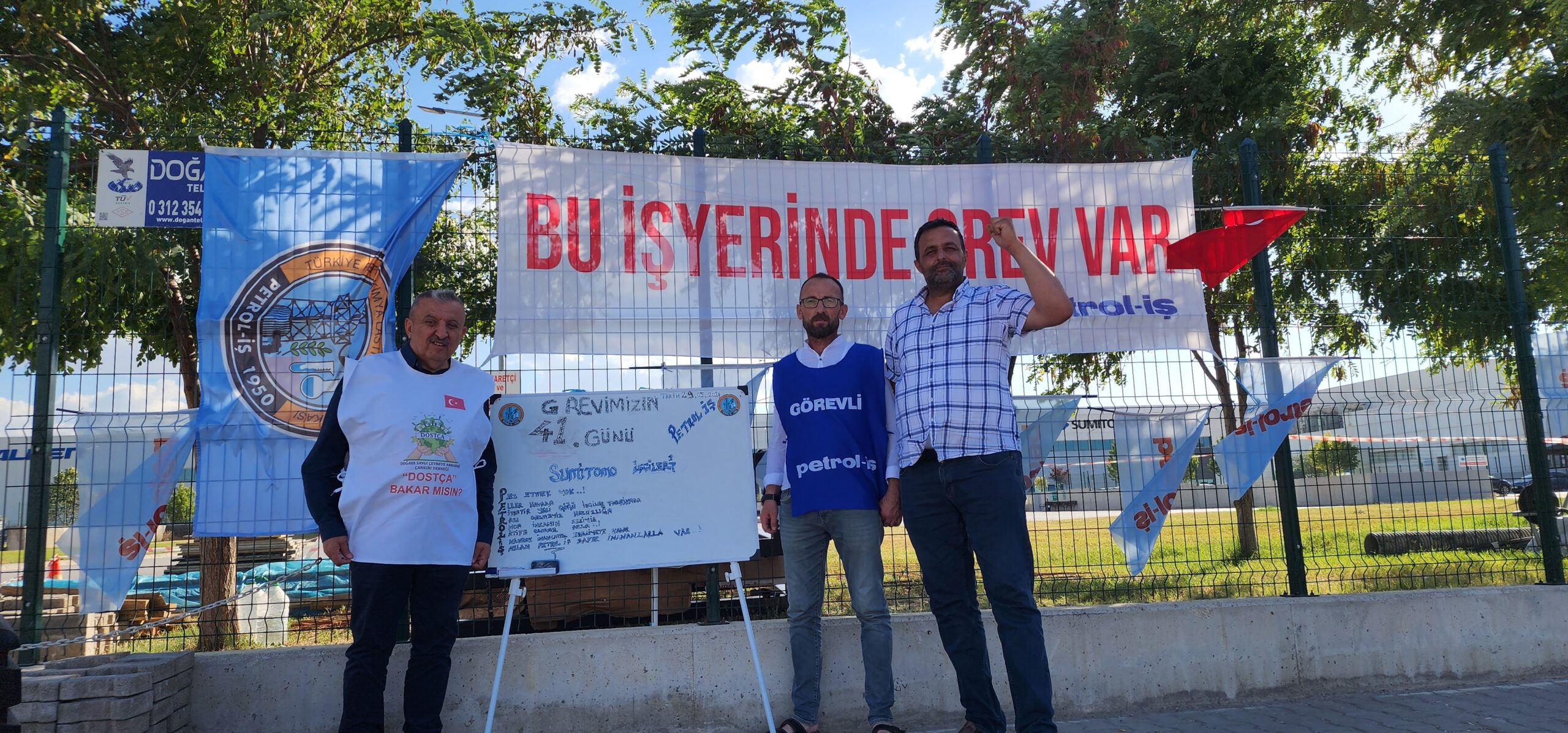 DOSTÇA Başkanı Metin Memiş SUMİTOMO Lastik Fabrikası grevine destek verdi