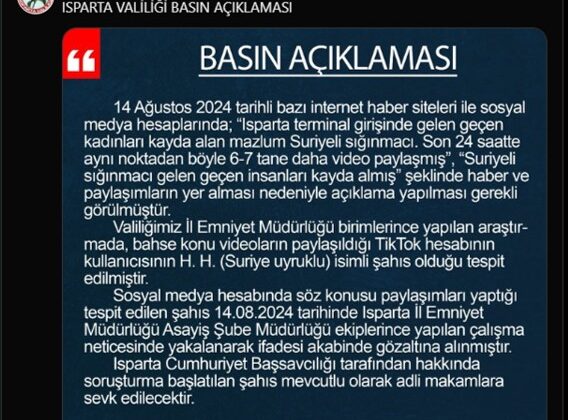 Valilik’ten açıklama; sosyal medyada kadınları kayda aldığı iddia edilen şahıs gözaltında