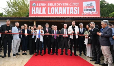 Antalya Büyükşehir Belediye Başkanı Böcek, Serik’te ‘Halk Lokantası’ açılışına katıldı