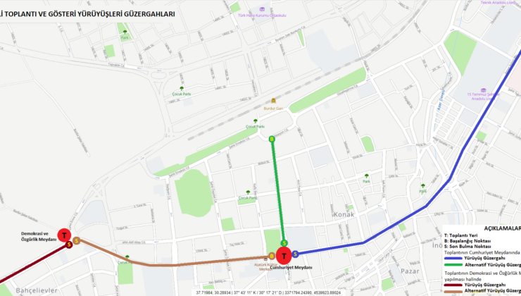 Burdur Valiliği toplantı ve gösteri yürüyüşü yer ve güzergahlarını duyurdu