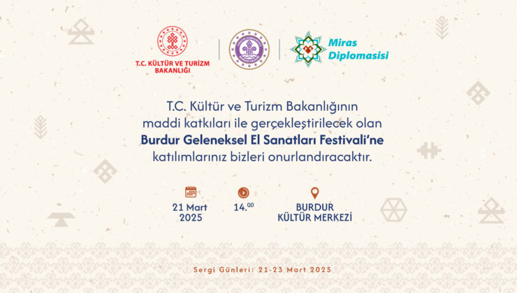 Burdur’da Geleneksel El Sanatları Festivali Başlıyor