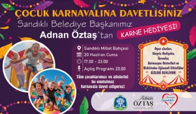 Başkan Adnan Öztaş’tan Sandıklı’ya Renkli Bir İlk: Çocuklara Karne Hediyesi Karnaval!