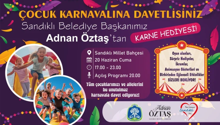 Başkan Adnan Öztaş’tan Sandıklı’ya Renkli Bir İlk: Çocuklara Karne Hediyesi Karnaval!